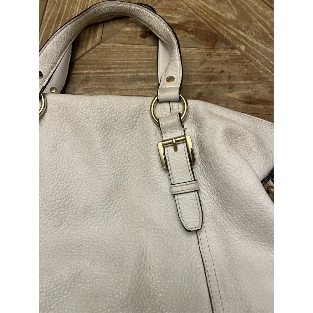 Michael Kors Leather Pebbled White Shoulder Bag Purse - STUNNER! - Picture 2 of 16